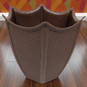 Vintage Brown Fesco Waste‎ / Trash Can MCM Retro